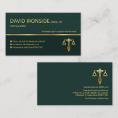 Professional Retro Gold Line Lawyer Visitekaartje (Voorkant / Achterkant)