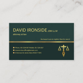 Professional Retro Gold Line Lawyer Visitekaartje