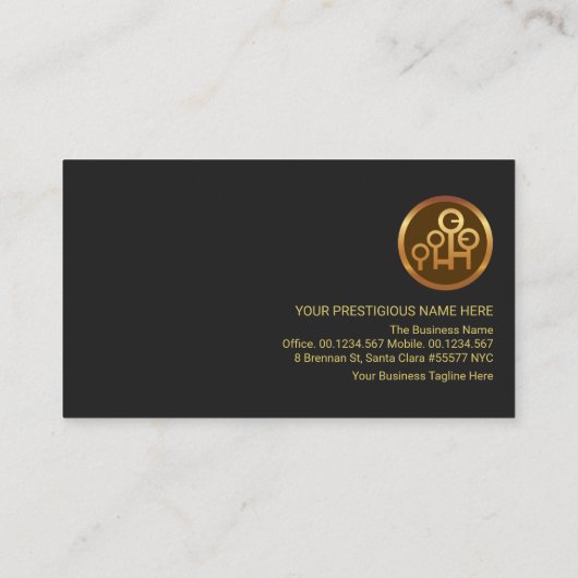 Professional Retro Gold Line Manpower Consultant Visitekaartje (Achterkant)