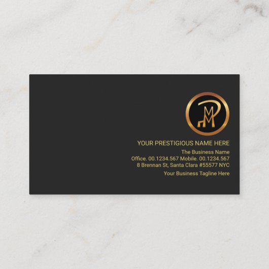 Professional Retro Gold Line Security Consultant Visitekaartje (Achterkant)