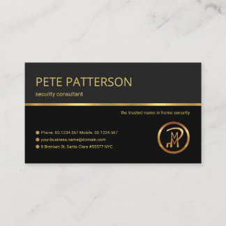 Professional Retro Gold Line Security Consultant Visitekaartje