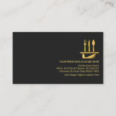 Professional Retro Gold Line Stripe Butler Service Visitekaartje (Achterkant)