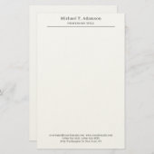 Professional Retro Style Elegant Plain Simple Briefpapier (Voorkant / Achterkant)