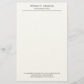 Professional Retro Style Elegant Plain Simple Briefpapier (Voorkant)