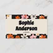 Professional Retro Vintage Floral Business Card Visitekaartje (Voorkant)