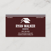 Professional Roofing Modern Maroon & Silver Stripe Visitekaartje (Voorkant)