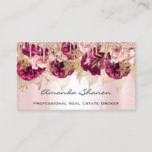 Professional Roos Blush Flowers Drip QRCODE Logo Visitekaartje