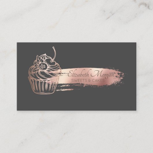 Professional Roos Gold Bruske Stroke Cupcake Visitekaartje (Voorkant)