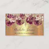 Professional Roos Gold Flowers Drip QR CODE Logo Visitekaartje (Voorkant)