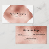 Professional Roos Gold Hair Stylist Modern Visitekaartje (Voorkant / Achterkant)