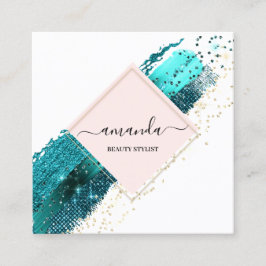 Professional Roos Lijst Gold Beauty Logo White Vierkante Visitekaartje