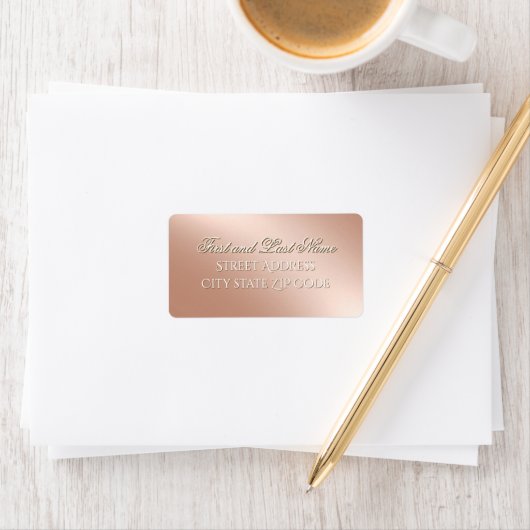 Professional Rose Gold Return Address Label (Insitu)