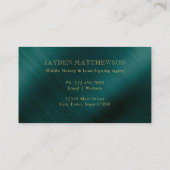 Professional Round Lijst Monogram Emerald Green Visitekaartje (Achterkant)