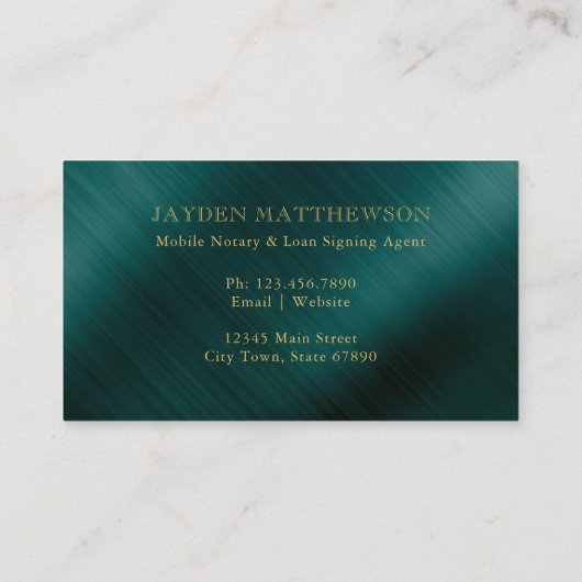 Professional Round Lijst Monogram Emerald Green Visitekaartje (Achterkant)