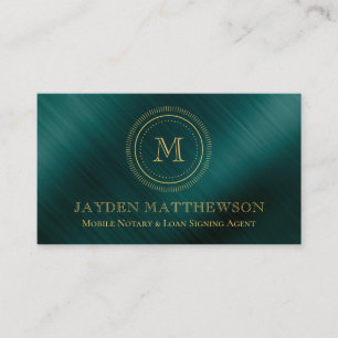 Professional Round Lijst Monogram Emerald Green Visitekaartje