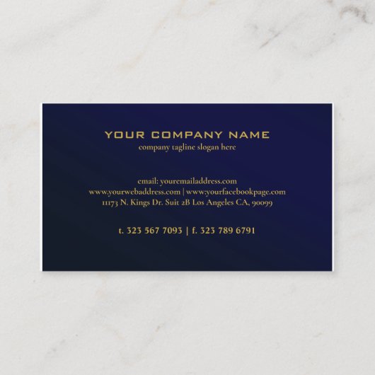 Professional Royal Blue Computer System Analyst Visitekaartje (Achterkant)