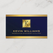 Professional Royal Blue Computer System Analyst Visitekaartje (Voorkant)