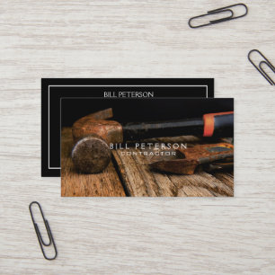 Professional Rustic Construction Contractor Hammer Visitekaartje