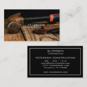 Professional Rustic Construction Contractor Hammer Visitekaartje (Voorkant / Achterkant)