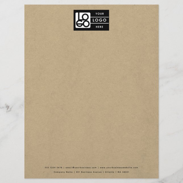 Professional Rustic Kraft Business Logo Letterhead Briefhoofd (Voorkant)