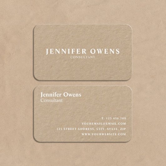 Professional Rustic Kraft Paper Visitekaartje