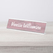 Professional Rustic Wood look Monogram Kantoor Bureau Naambordje (Voorkant)
