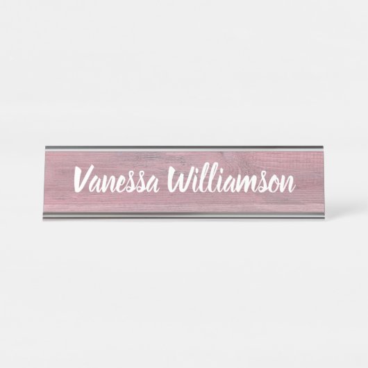 Professional Rustic Wood look Monogram Kantoor Bureau Naambordje (Voorkant)