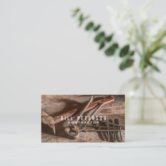 Professional Rustige tools constructeur Visitekaartje (Staand voorkant)