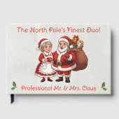 Professional Santa Business Card Mr&Mrs Claus Gastenboek (Voorkant)