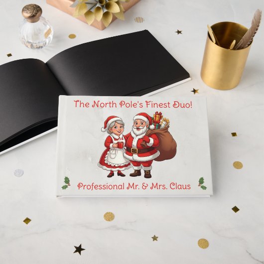Professional Santa Business Card Mr&Mrs Claus Gastenboek (Voorkant open)