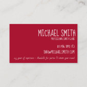 Professional Santa Claus Red Kerstmis St. Nick Visitekaartje (Achterkant)