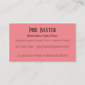 Professional Santa Claus visitekaartje (Achterkant)