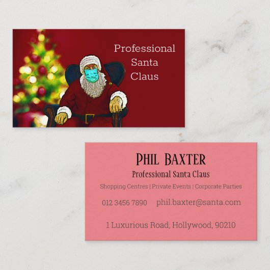 Professional Santa Claus visitekaartje (Voorkant / Achterkant)