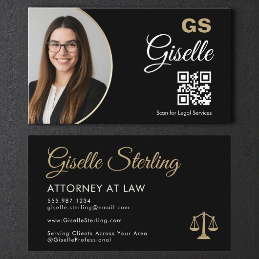 Professional Scales of Justice Lawyer Photo Visitekaartje
