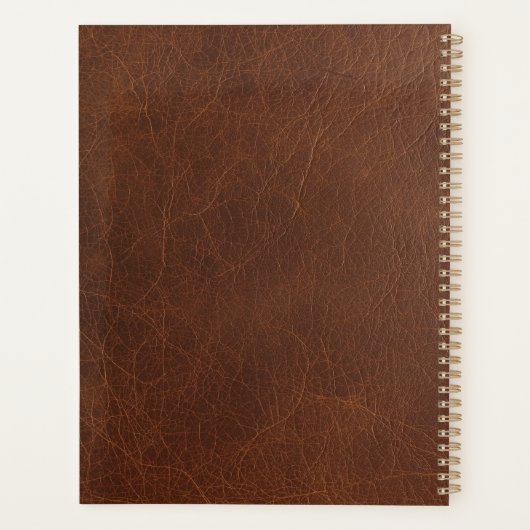 Professional Script on Brown Leather Pattern Planner (Achterkant)