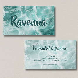 Professional Seafoam Silver White Name Visitekaartje