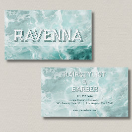 Professional Seafoam Silver White Name Visitekaartje