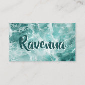 Professional Seafoam Silver White Name Visitekaartje (Voorkant)