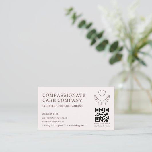 Professional Senior Care Helper QR Code  Visitekaartje (Staand voorkant)