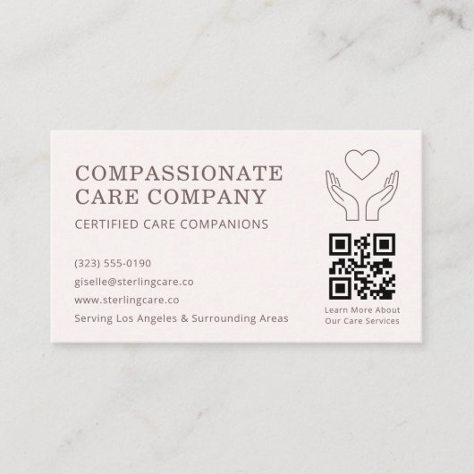 Professional Senior Care Helper QR Code  Visitekaartje (Voorkant)
