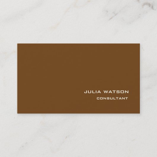 Professional Sepia Brown Modern Trendy Style Visitekaartje (Voorkant)