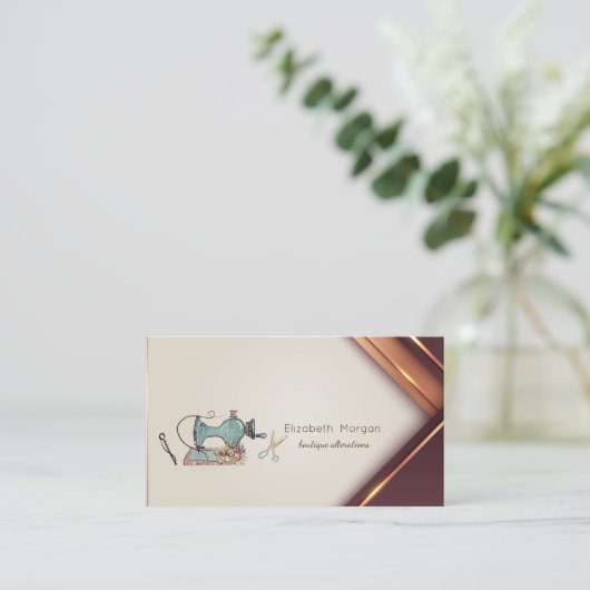 Professional Sewing Machine Scissors Needle Visitekaartje (Staand voorkant)