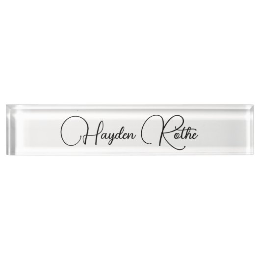 Professional Signature Script White Naambordje (Voorkant)