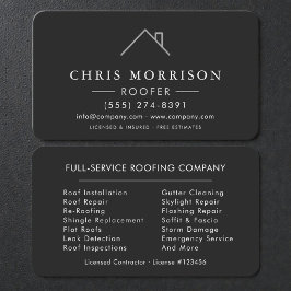 Professional Silver & Black Roofing Company Visitekaartje