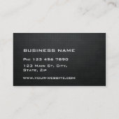 Professional Silver Elegant Modern Metal Black Visitekaartje (Achterkant)