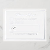 Professional Silver Foil Holiday Response Card Folie Feestdagen Briefkaart (Voorkant)