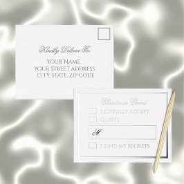Professional Silver Foil Holiday Response Card Folie Feestdagen Briefkaart