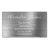 Professional Silver Foil Modern Magnetisch Visitekaartje (Voorkant)