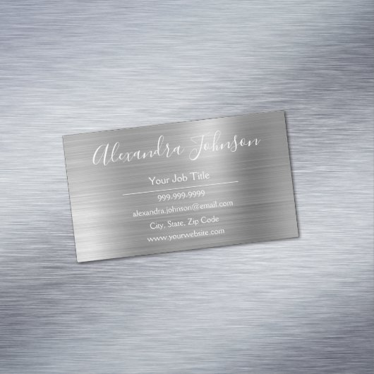Professional Silver Foil Modern Magnetisch Visitekaartje (Voorbeeld)