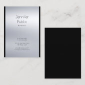 Professional Silver Glam Plain Luxe Modern Elegant Visitekaartje (Voorkant / Achterkant)